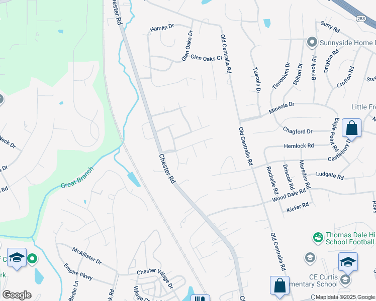 map of restaurants, bars, coffee shops, grocery stores, and more near 4103 Paces Ferry Road in Chester