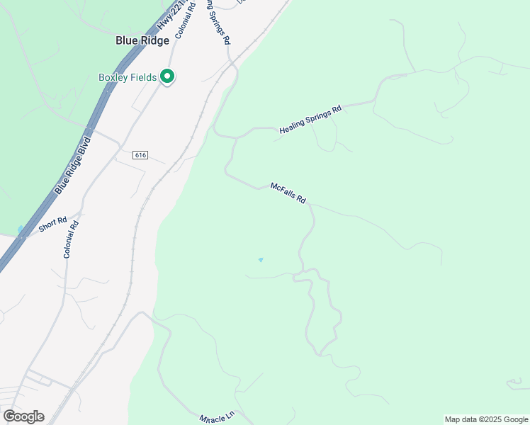 map of restaurants, bars, coffee shops, grocery stores, and more near 366 McFalls Road in Blue Ridge