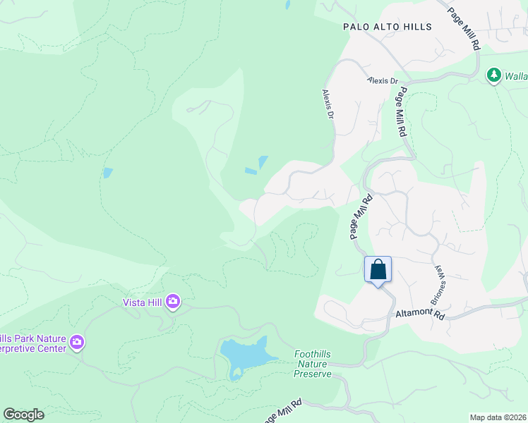 map of restaurants, bars, coffee shops, grocery stores, and more near 3173 Alexis Drive in Palo Alto