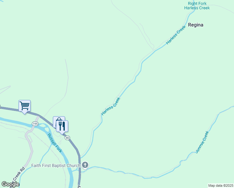 map of restaurants, bars, coffee shops, grocery stores, and more near 476 Harless Creek in Regina