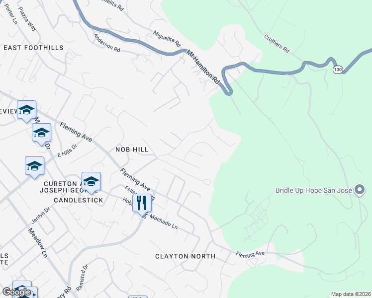 map of restaurants, bars, coffee shops, grocery stores, and more near 3729 Macbeth Drive in San Jose
