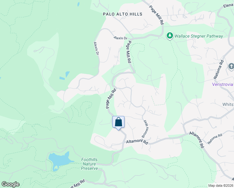map of restaurants, bars, coffee shops, grocery stores, and more near 27994 Via Ventana Way in Los Altos Hills