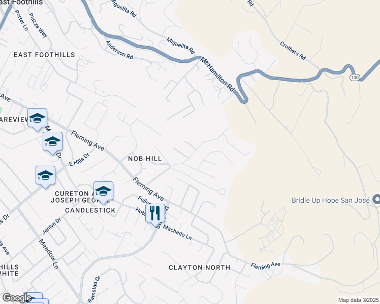 map of restaurants, bars, coffee shops, grocery stores, and more near 3719 Rosemar Avenue in San Jose