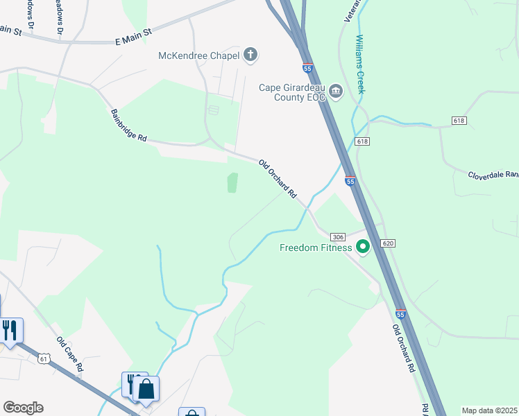 map of restaurants, bars, coffee shops, grocery stores, and more near 3842 County Road 306 in Jackson