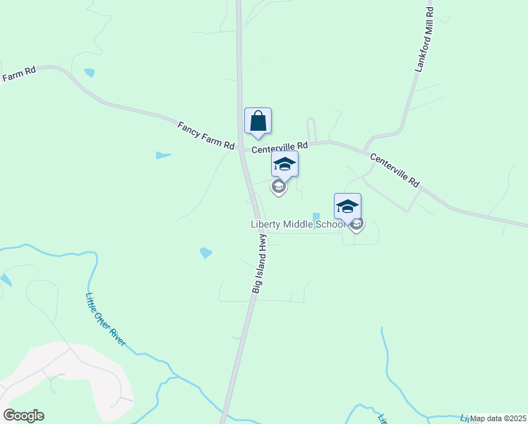 map of restaurants, bars, coffee shops, grocery stores, and more near Liberty Minutemen Drive in Bedford County