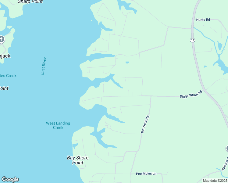 map of restaurants, bars, coffee shops, grocery stores, and more near 690 Diggs Wharf Road in Port Haywood