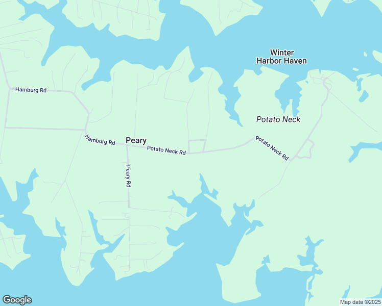 map of restaurants, bars, coffee shops, grocery stores, and more near Bluebird Point in Mathews County