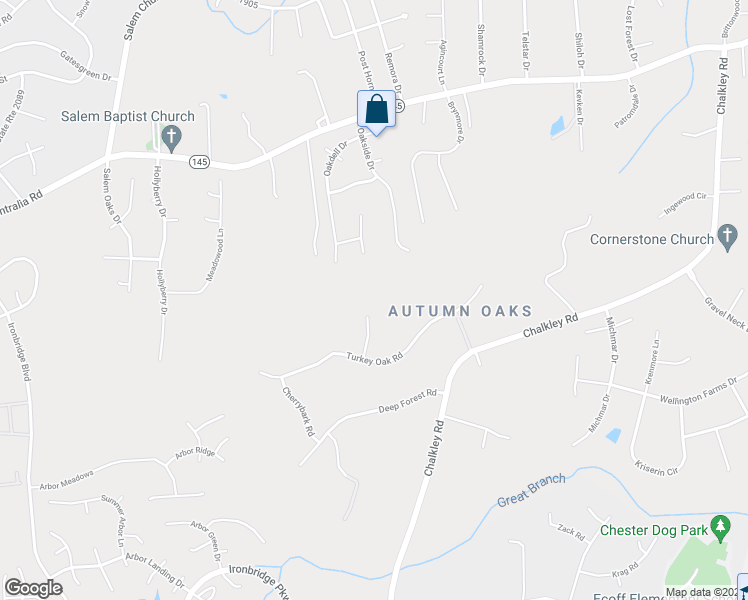 map of restaurants, bars, coffee shops, grocery stores, and more near 10801 Shingle Oak Road in Richmond