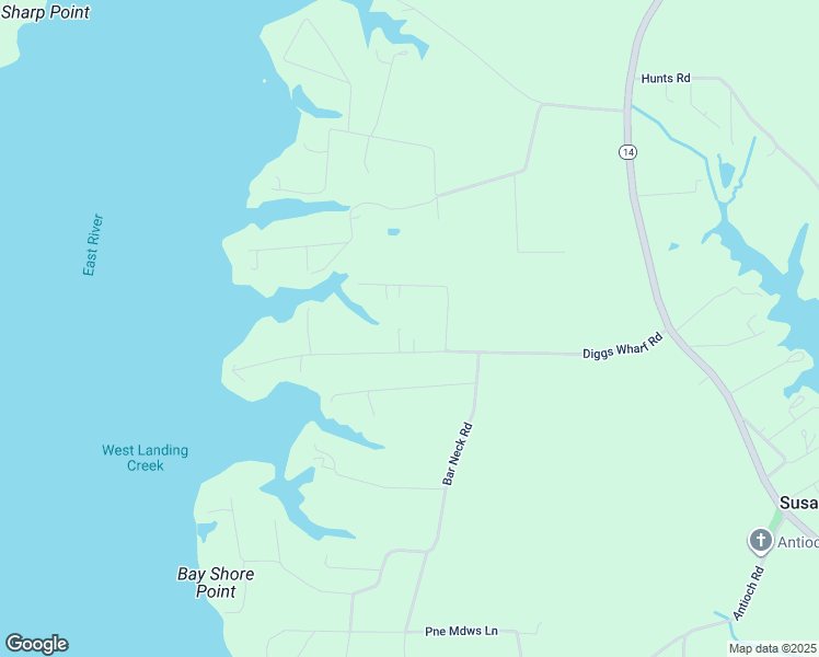 map of restaurants, bars, coffee shops, grocery stores, and more near 566 Diggs Wharf Road in Port Haywood