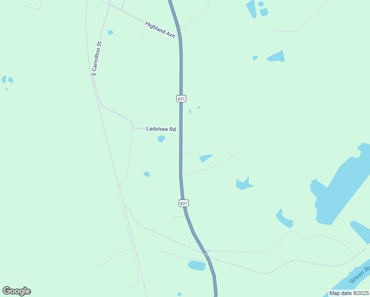 map of restaurants, bars, coffee shops, grocery stores, and more near U.S. 431 in Central City