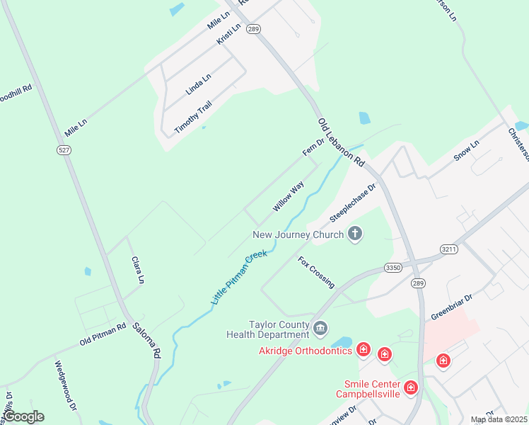 map of restaurants, bars, coffee shops, grocery stores, and more near 520 Willow Way in Campbellsville