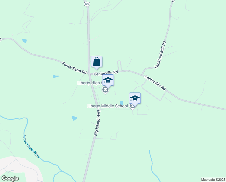 map of restaurants, bars, coffee shops, grocery stores, and more near Liberty Minutemen Drive in Bedford County