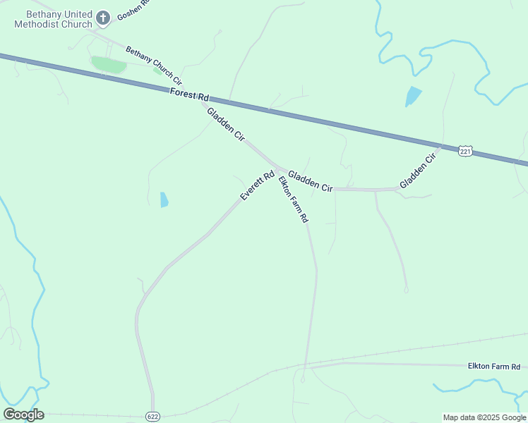 map of restaurants, bars, coffee shops, grocery stores, and more near 1168 Everett Road in Forest