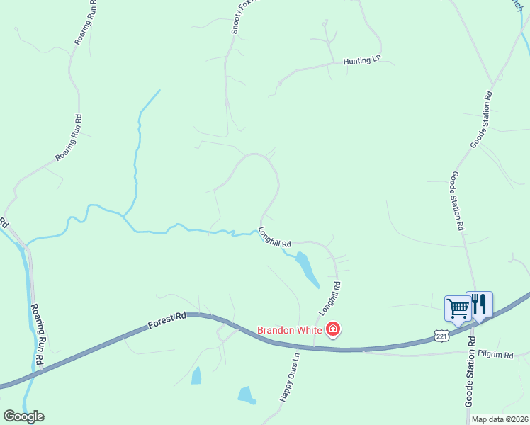 map of restaurants, bars, coffee shops, grocery stores, and more near 316 Longhill Rd in Goode