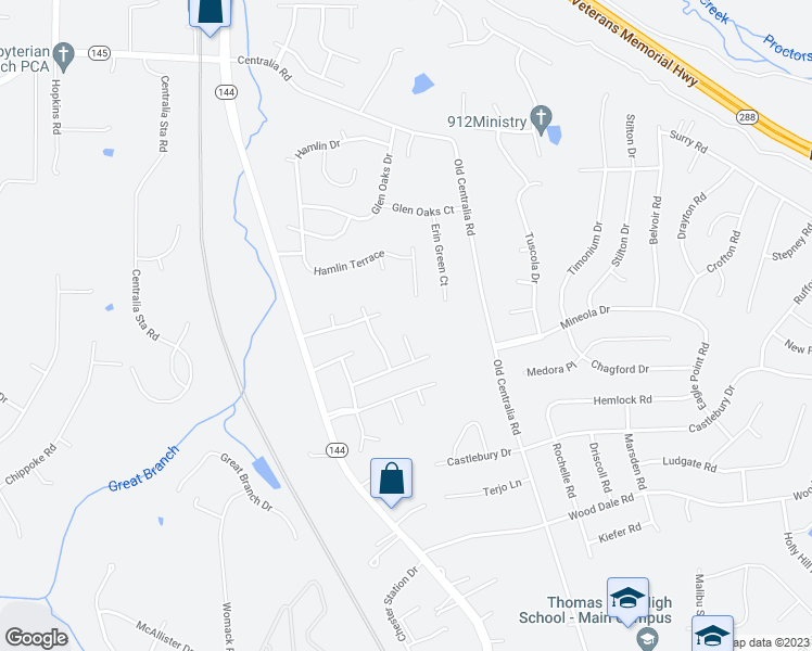 map of restaurants, bars, coffee shops, grocery stores, and more near 11001 Royal Mews Court in Chester
