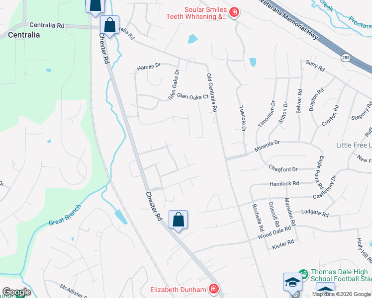 map of restaurants, bars, coffee shops, grocery stores, and more near 11000 Royal Mews Court in Chester