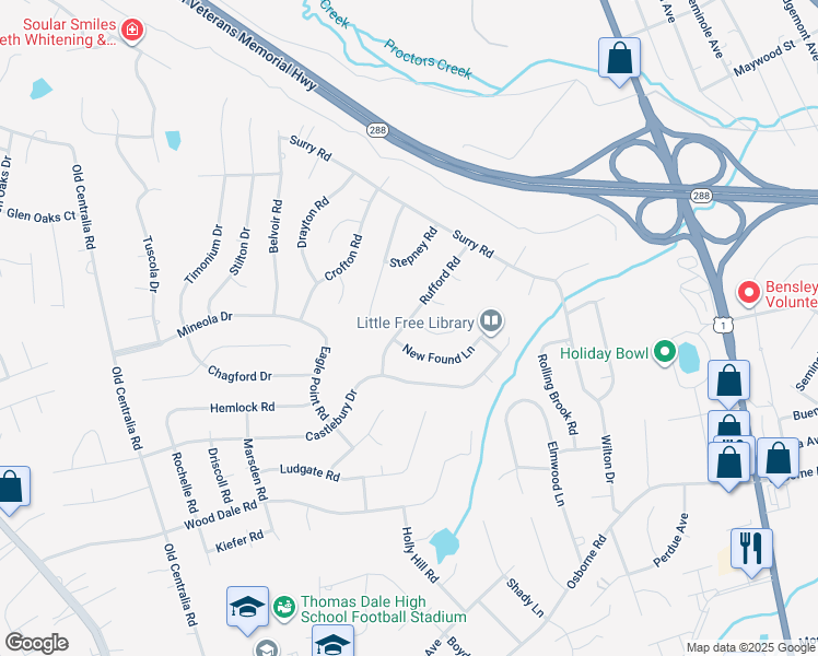 map of restaurants, bars, coffee shops, grocery stores, and more near 3321 Walnut Cove Court in Chester