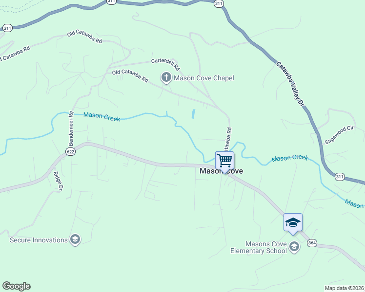 map of restaurants, bars, coffee shops, grocery stores, and more near 3664-3682 Bradshaw Road in Salem