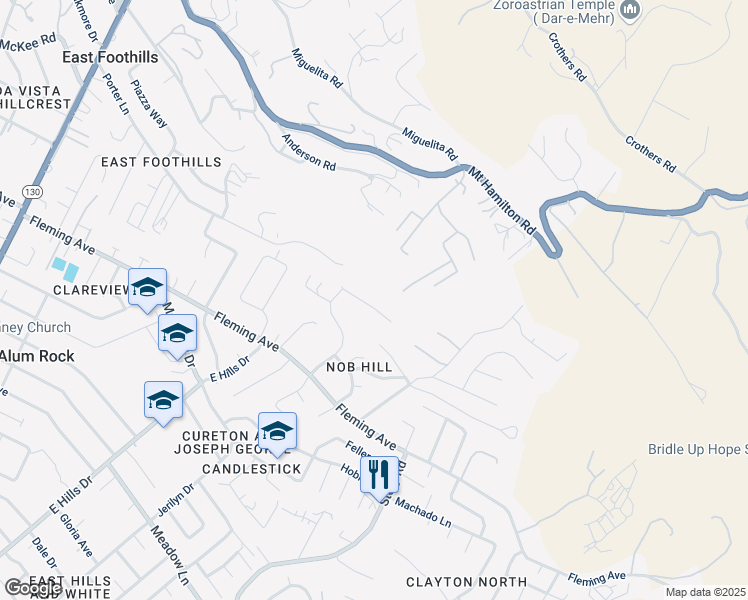 map of restaurants, bars, coffee shops, grocery stores, and more near 458 Porter Lane in San Jose