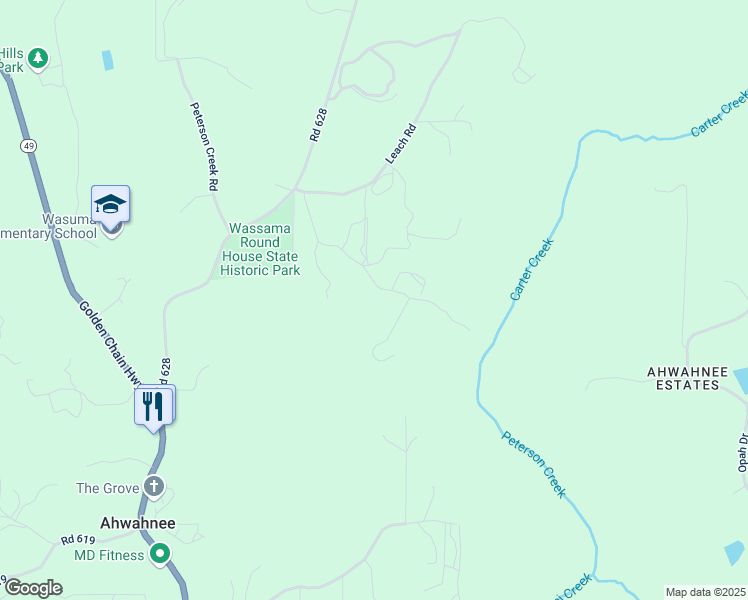 map of restaurants, bars, coffee shops, grocery stores, and more near 45544 Pine River Road in Ahwahnee