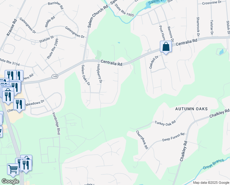 map of restaurants, bars, coffee shops, grocery stores, and more near 5808 Meadowood Lane in Richmond