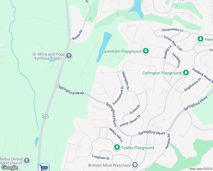 map of restaurants, bars, coffee shops, grocery stores, and more near 14004 Summercliff Trail in Chesterfield