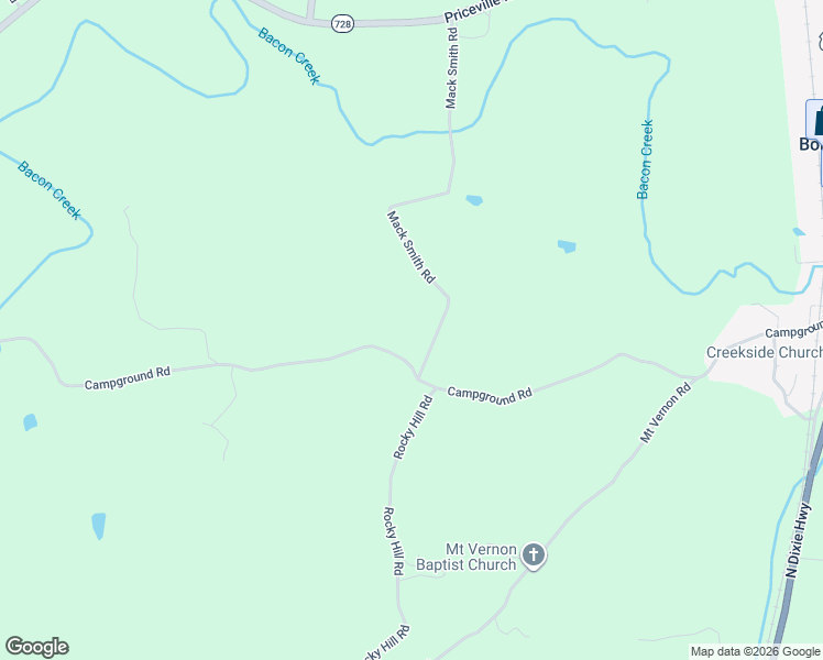map of restaurants, bars, coffee shops, grocery stores, and more near 1048-1206 Campground Road in Bonnieville