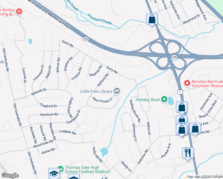 map of restaurants, bars, coffee shops, grocery stores, and more near 3301 Walnut Cove Court in Chester