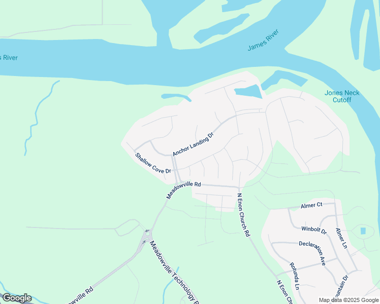 map of restaurants, bars, coffee shops, grocery stores, and more near 1613 Anchor Landing Drive in Chester
