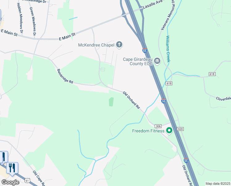 map of restaurants, bars, coffee shops, grocery stores, and more near 3842 County Road 306 in Jackson