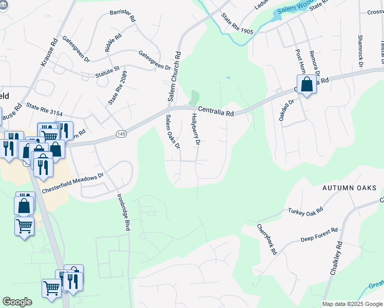 map of restaurants, bars, coffee shops, grocery stores, and more near 10340 Hollyberry Drive in Richmond