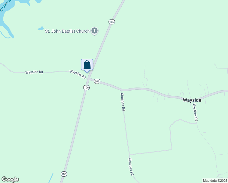 map of restaurants, bars, coffee shops, grocery stores, and more near 3601 Wayside Road in Charles City