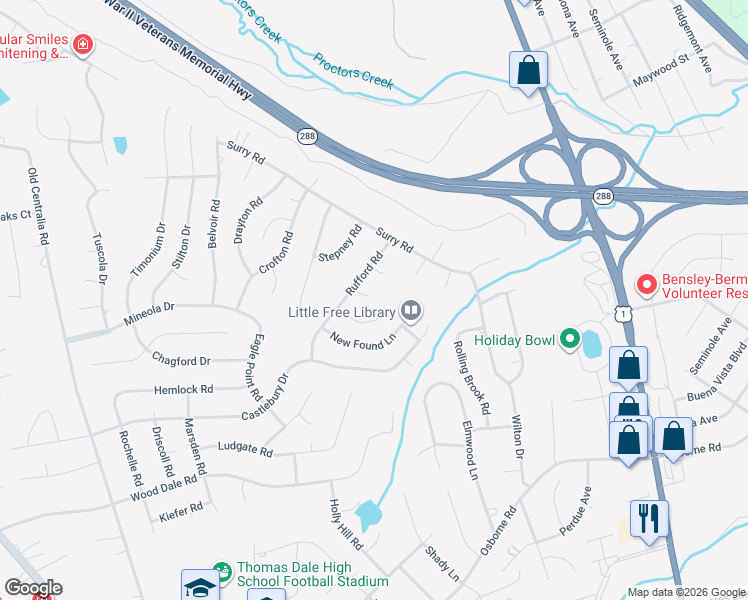 map of restaurants, bars, coffee shops, grocery stores, and more near 3301 Rufford Place in Chester