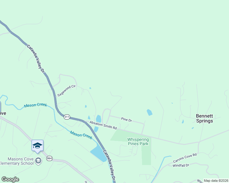 map of restaurants, bars, coffee shops, grocery stores, and more near 3282 Absalom Smith Road in Salem