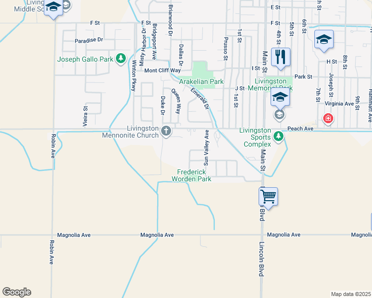 map of restaurants, bars, coffee shops, grocery stores, and more near 1789 Wells Avenue in Livingston