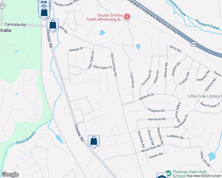 map of restaurants, bars, coffee shops, grocery stores, and more near 10830 Old Centralia Road in Chester