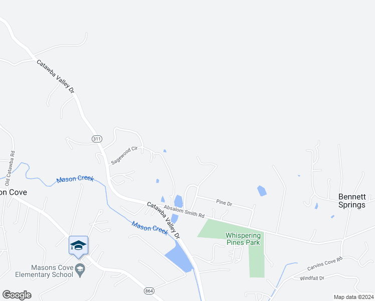 map of restaurants, bars, coffee shops, grocery stores, and more near 3282 Absalom Smith Rd in Salem