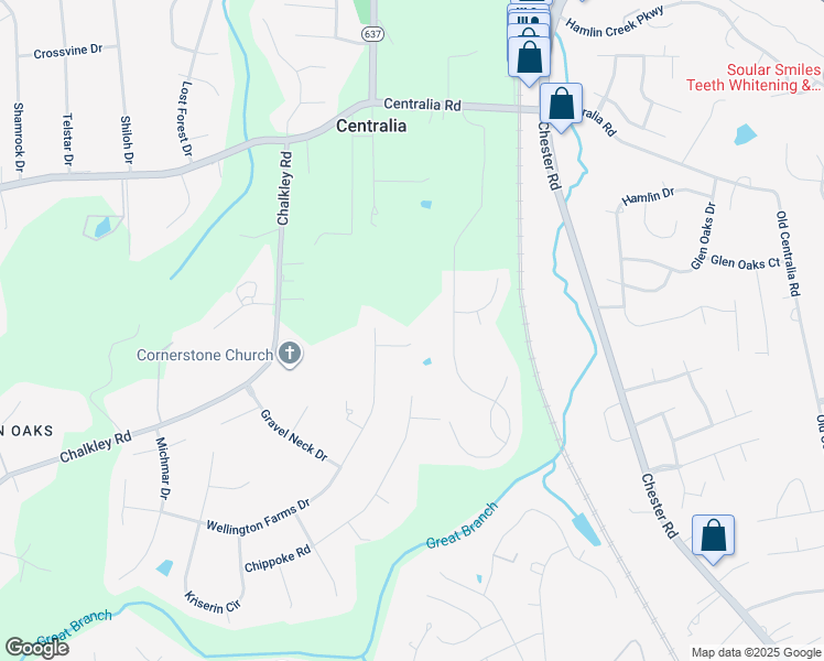 map of restaurants, bars, coffee shops, grocery stores, and more near 10713 Wellington Farms Place in Chester