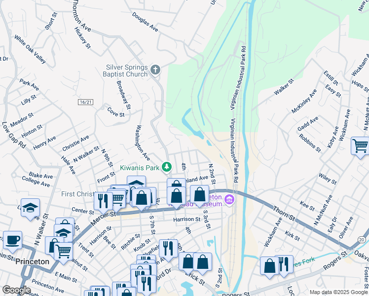 map of restaurants, bars, coffee shops, grocery stores, and more near 400 Jefferson Street in Princeton
