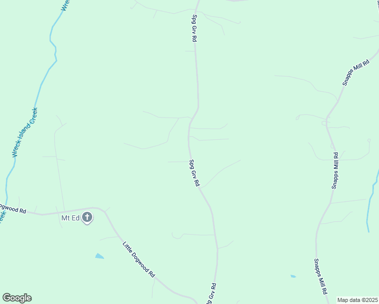 map of restaurants, bars, coffee shops, grocery stores, and more near Spring Grove Road in Spout Spring
