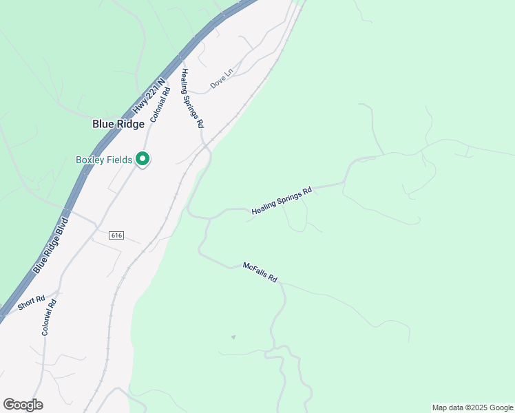 map of restaurants, bars, coffee shops, grocery stores, and more near 843 Healing Springs Road in Blue Ridge