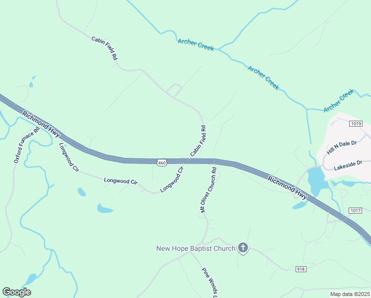 map of restaurants, bars, coffee shops, grocery stores, and more near 40 Cabin Field Road in Lynchburg