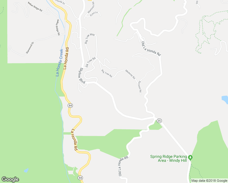 map of restaurants, bars, coffee shops, grocery stores, and more near 17865 Skyline Boulevard in Redwood City