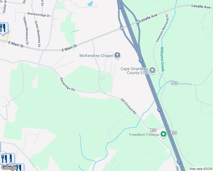 map of restaurants, bars, coffee shops, grocery stores, and more near 3805 County Road 306 in Jackson