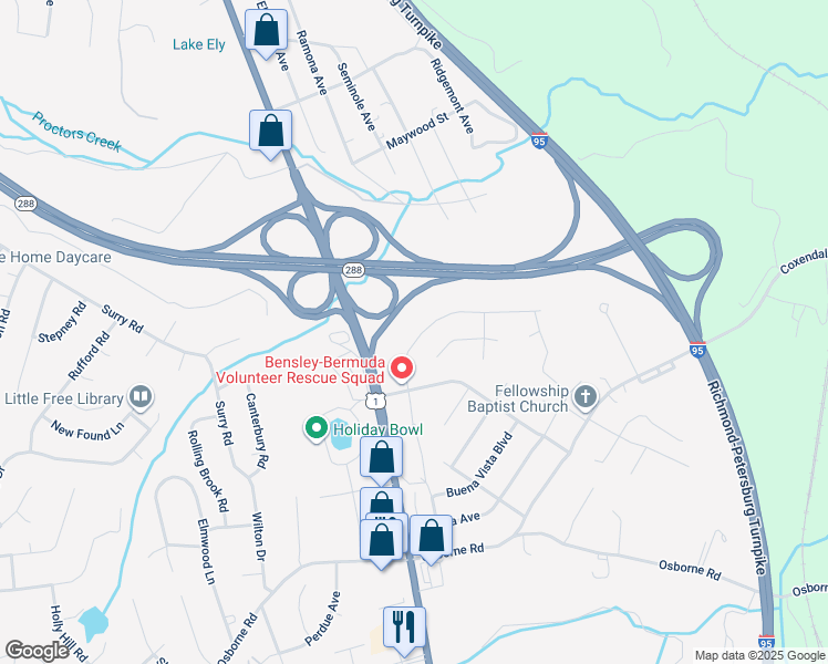 map of restaurants, bars, coffee shops, grocery stores, and more near 11360 Elokomin Avenue in Chester