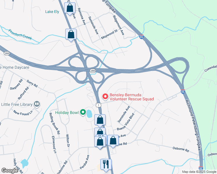 map of restaurants, bars, coffee shops, grocery stores, and more near 11360 Elokomin Avenue in Chester