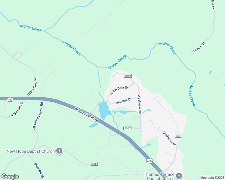map of restaurants, bars, coffee shops, grocery stores, and more near 98 Hill N Dale Drive in Lynchburg