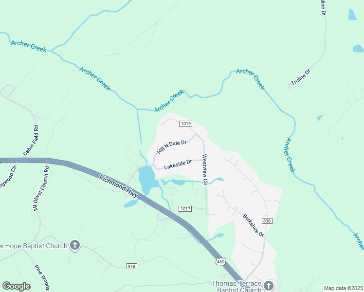 map of restaurants, bars, coffee shops, grocery stores, and more near 195 Hill N Dale Drive in Lynchburg