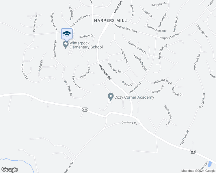 map of restaurants, bars, coffee shops, grocery stores, and more near 16112 Deltic Lane in Chesterfield