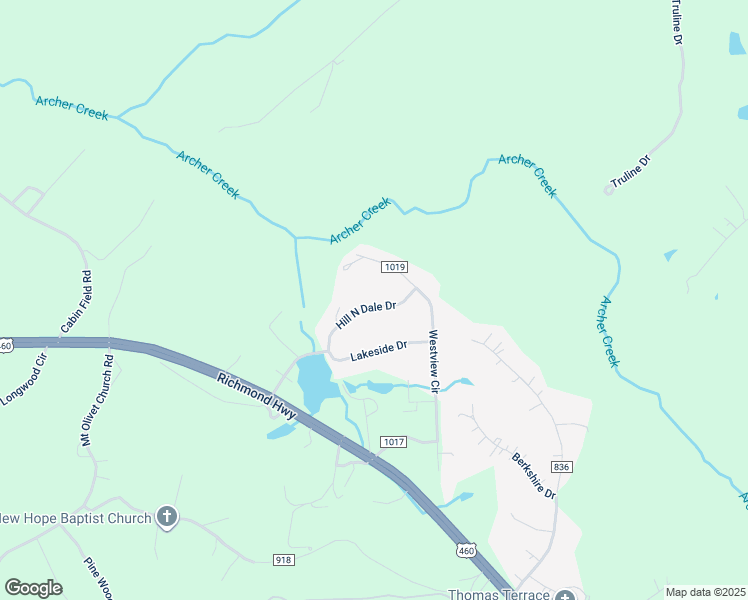map of restaurants, bars, coffee shops, grocery stores, and more near 166 Hill N Dale Drive in Lynchburg